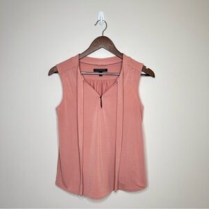Banana Republic V Neck Blouse with Neck Tie Dusty Rose XS